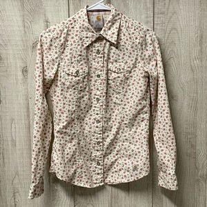 Carhartt for Women Button/Snap down Shirt size S(4/6) so cute! 100%cotton